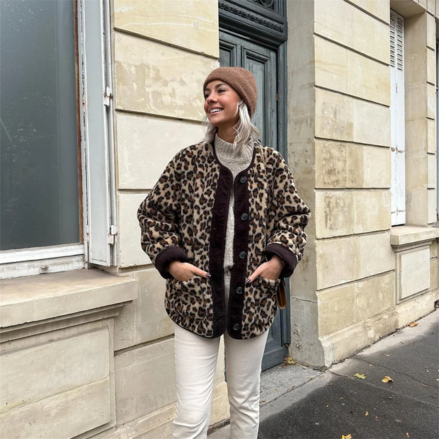 Jessie - Jacket with Leopard Print