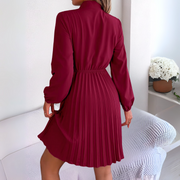 Dorota - Elegant Pleated Dress with Long Sleeves