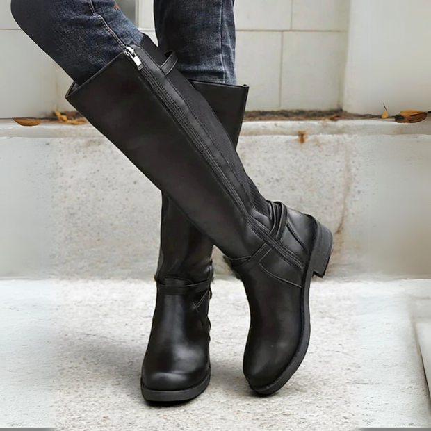 Aneta - Chic Leather Knee-High Boots