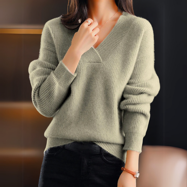 Sabina - Luxury Cashmere V-Neck Jumper