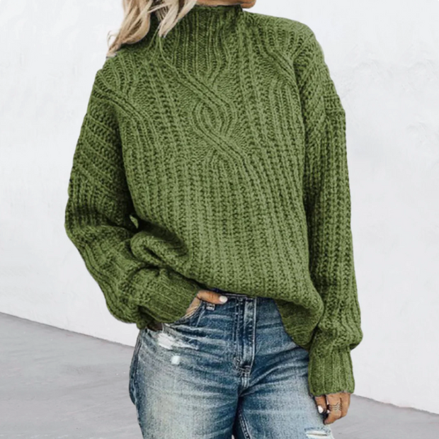 Eliza - Twisted Knit Turtleneck Sweater