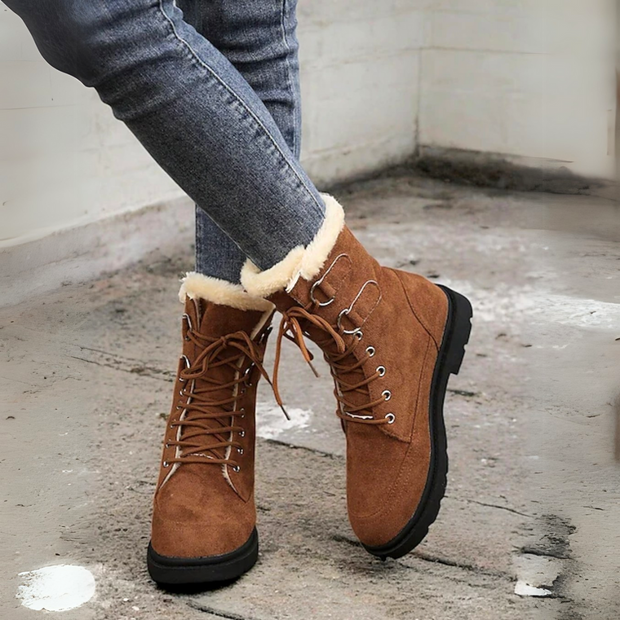 Teresa - Stylish Suede Ankle Boots with Laces