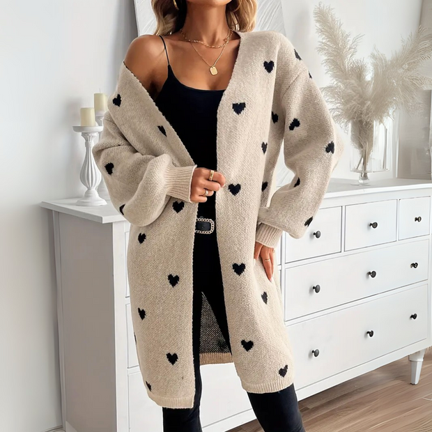 Alicia - Elegant Cardigan with Heart Pattern