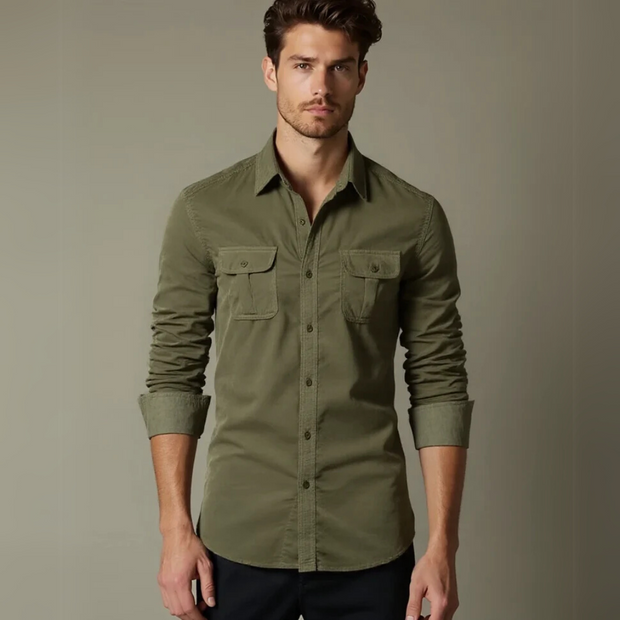 Eli – Casual Corduroy Long-Sleeve Polo