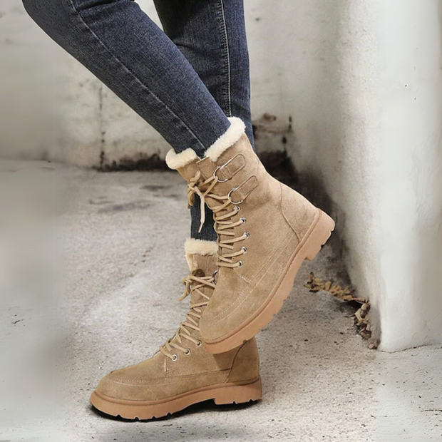 Teresa - Stylish Suede Ankle Boots with Laces