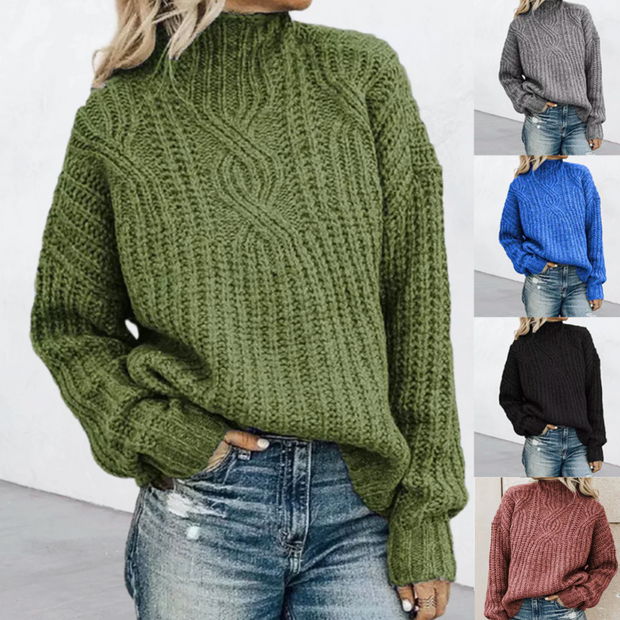 Eliza - Twisted Knit Turtleneck Sweater