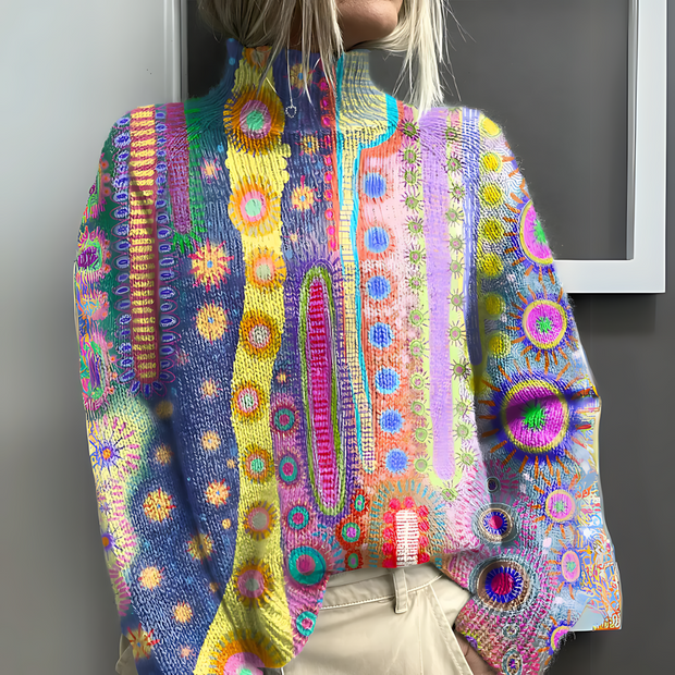 Nanda - Cozy Colorful Knitted Turtleneck Sweater