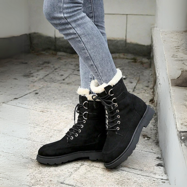 Teresa - Stylish Suede Ankle Boots with Laces