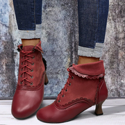 Róża - Vintage Suede Ankle Boots