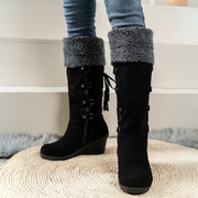 Paula - Luxury Winter Wedge Heel Boots