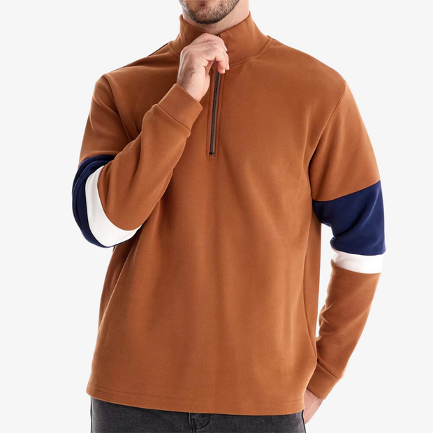 Kamil - Color Block Half-Zip Sweater