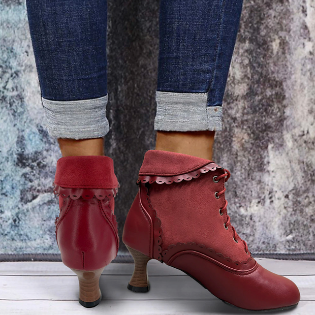 Róża - Vintage Suede Ankle Boots