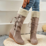 Paula - Luxury Winter Wedge Heel Boots