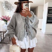 Maria - Elegant V-Neck Lace Cardigan Jumper