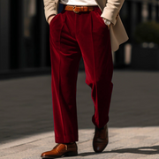 Marek - Velvet Straight-Leg Trousers