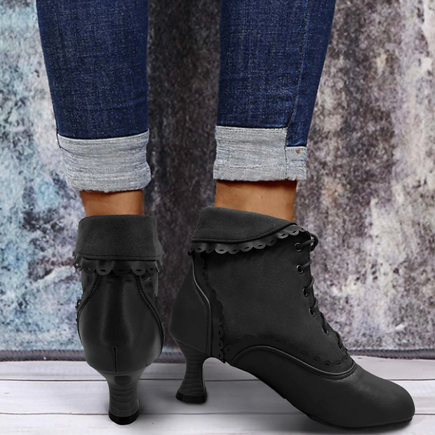 Róża - Vintage Suede Ankle Boots