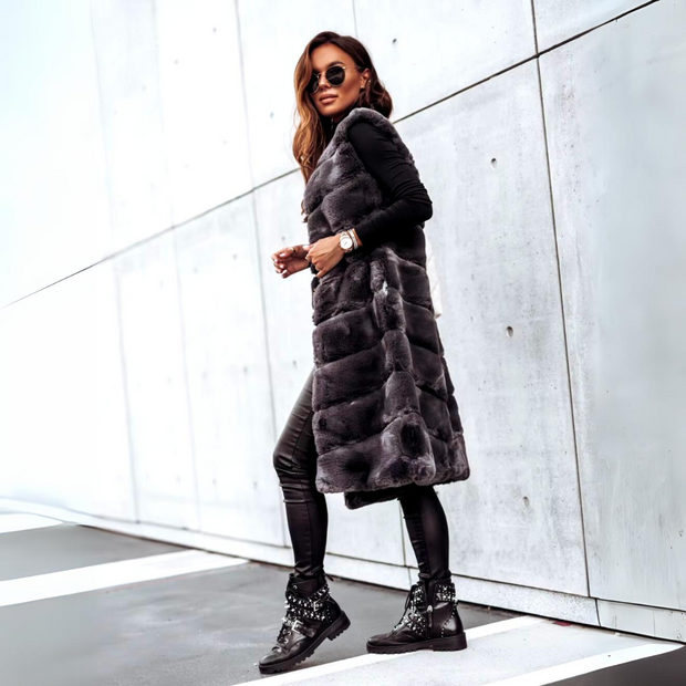 Calista - Long Winter Coat Vest