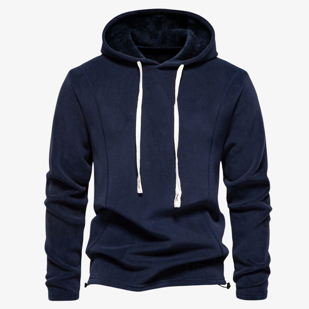 Daan - Trendy Fleece Hoodie with Drawstring