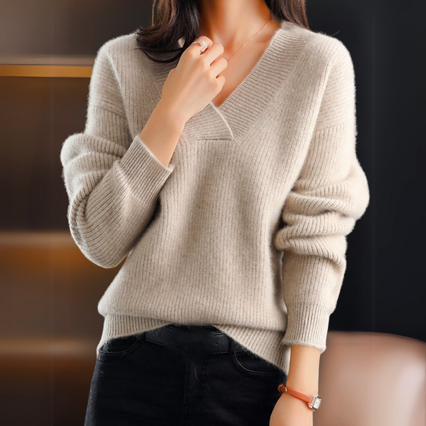 Sabina - Luxury Cashmere V-Neck Jumper