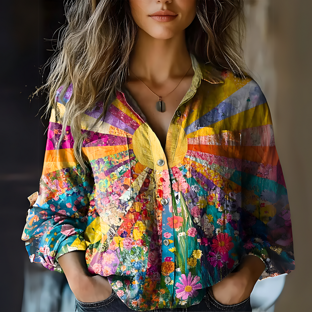 Amelia - Vibrant Sun & Floral Blouse