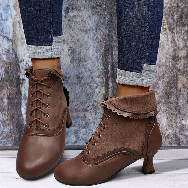 Róża - Vintage Suede Ankle Boots