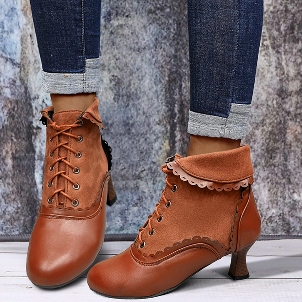 Róża - Vintage Suede Ankle Boots