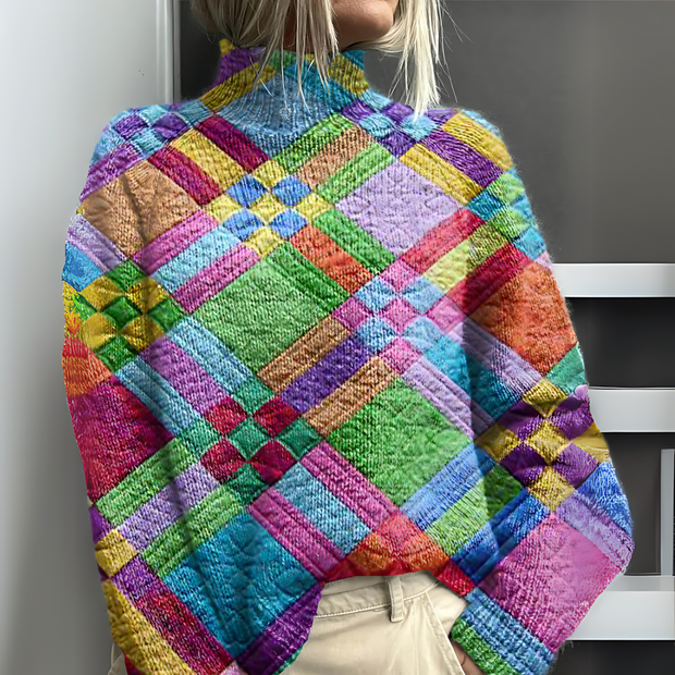 Sofie - Colorful Retro Turtleneck Sweater