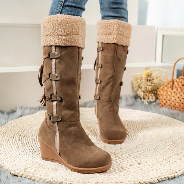 Paula - Luxury Winter Wedge Heel Boots