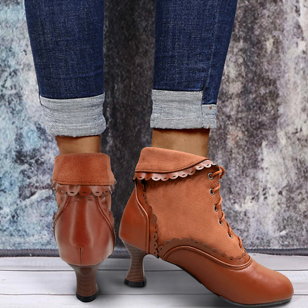 Róża - Vintage Suede Ankle Boots