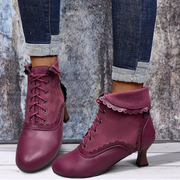 Róża - Vintage Suede Ankle Boots