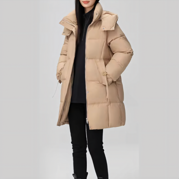 Caroline - Quilted Long Women's Coat