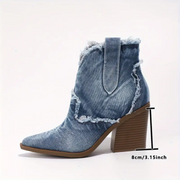 Elisa - Trendy Denim Ankle Boots