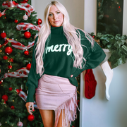 Marlena - Festive Merry Turtleneck Jumper