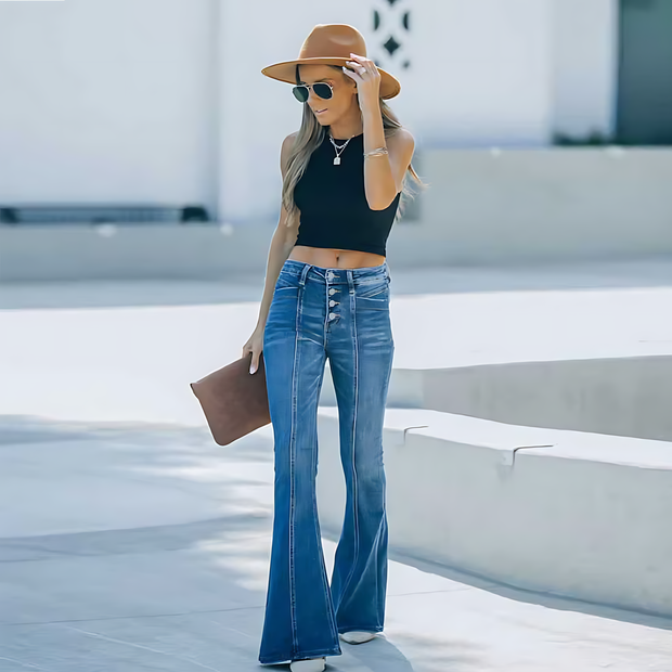 Maeva – Elegant Flared Denim Pants