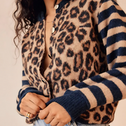 Loes - Leopard Knitted Cardigan