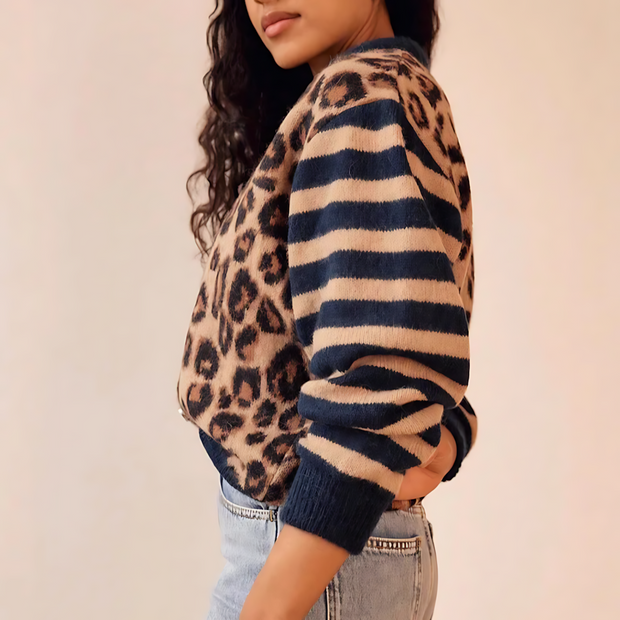 Loes - Leopard Knitted Cardigan