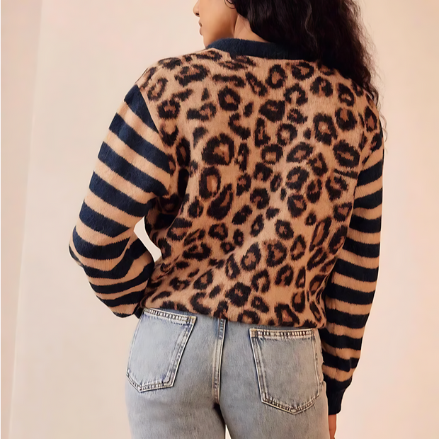 Loes - Leopard Knitted Cardigan