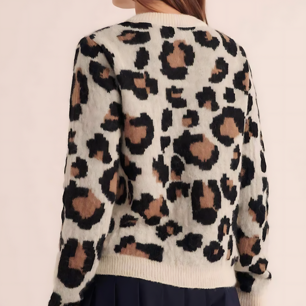 Loes - Leopard Knitted Cardigan