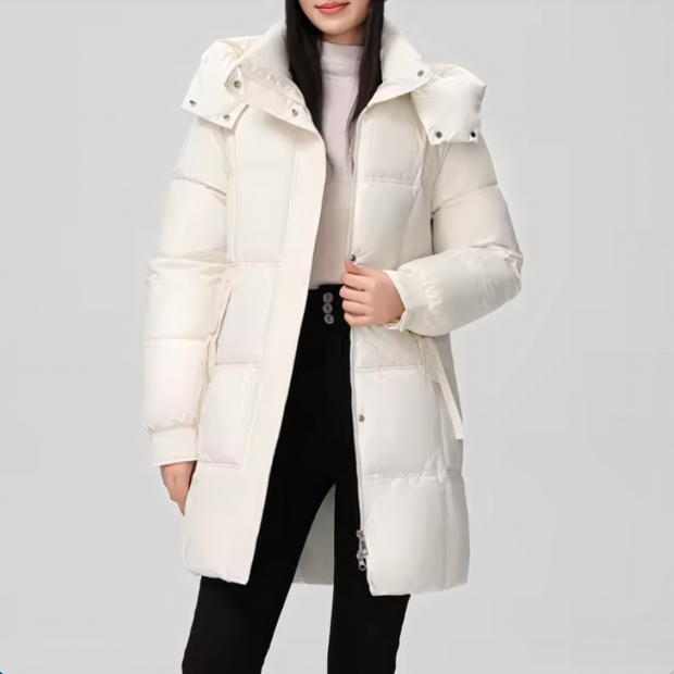 Caroline - Quilted Long Women's Coat