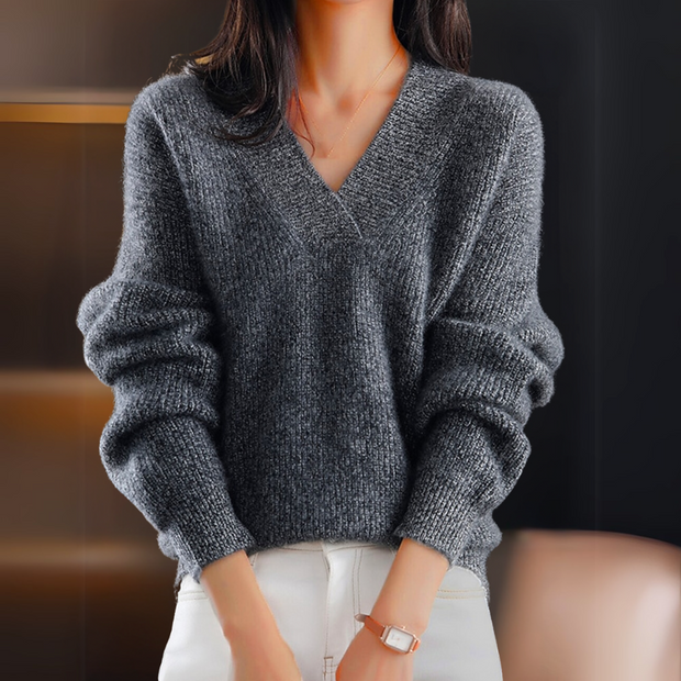 Sabina - Luxury Cashmere V-Neck Jumper