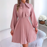 Dorota - Elegant Pleated Dress with Long Sleeves