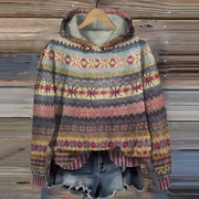 Lora - Patterned Hoodie Sweater