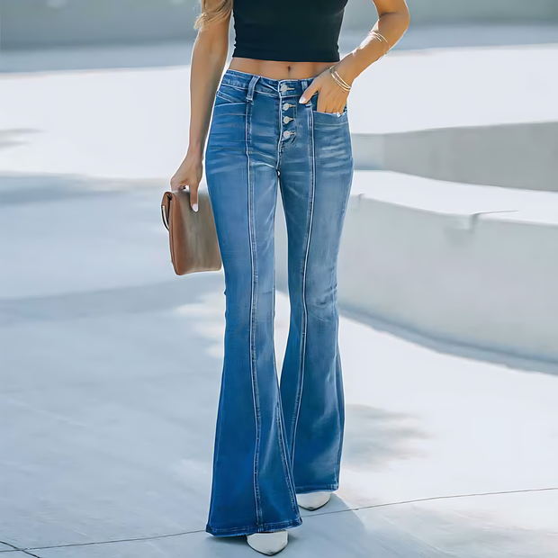 Maeva – Elegant Flared Denim Pants