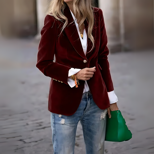 Sienna – Elegant Velvet Blazer