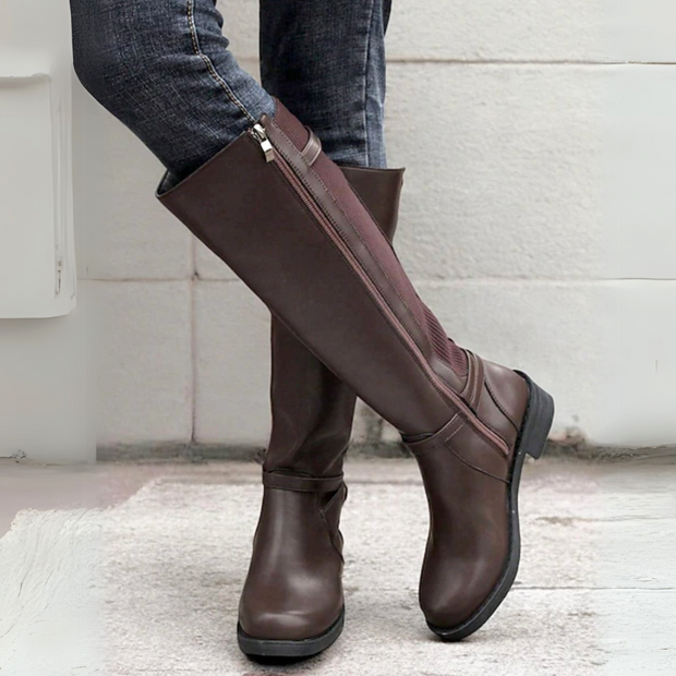 Aneta - Chic Leather Knee-High Boots