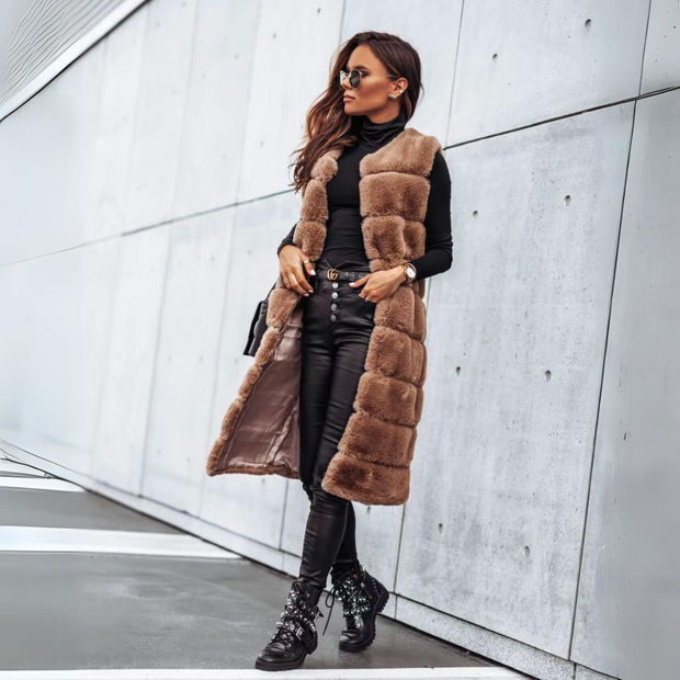 Calista - Long Winter Coat Vest