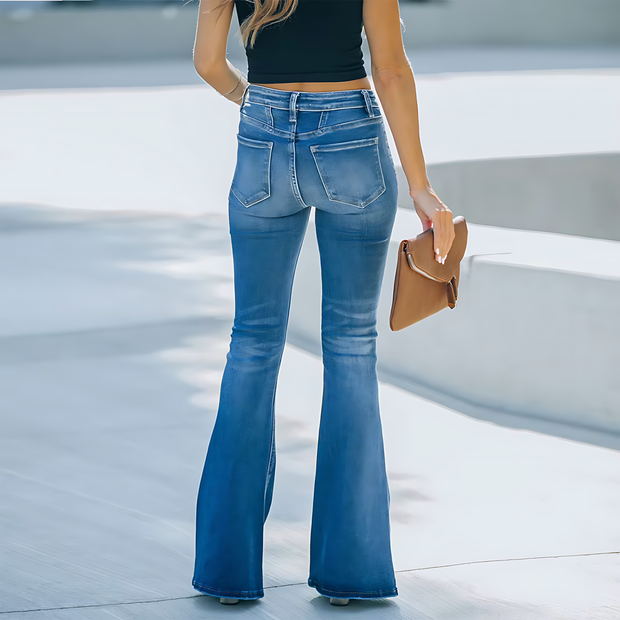 Maeva – Elegant Flared Denim Pants