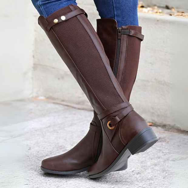 Aneta - Chic Leather Knee-High Boots