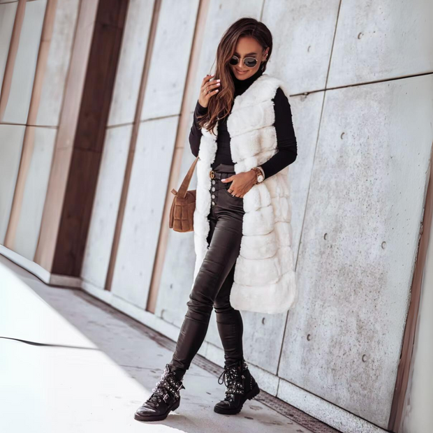 Calista - Long Winter Coat Vest