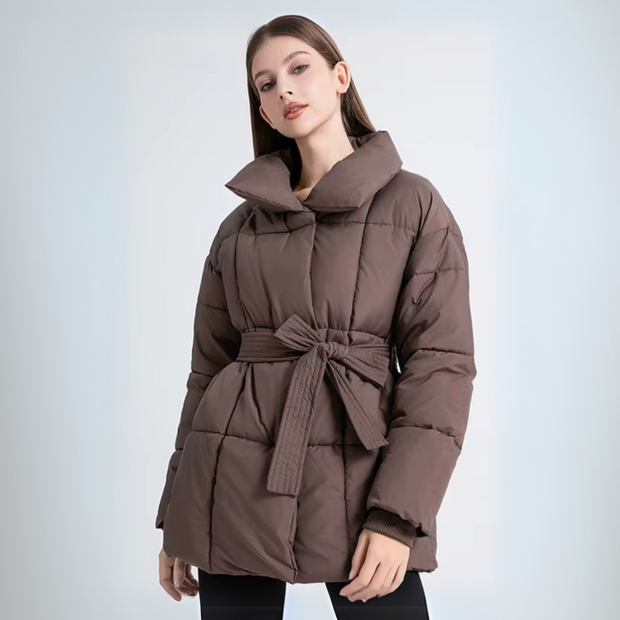 Ewa - Chic Winter Coat with Belt